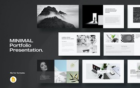 极简作品集谷歌幻灯片演示文稿模板 Minimal Portfolio Google Slides Template