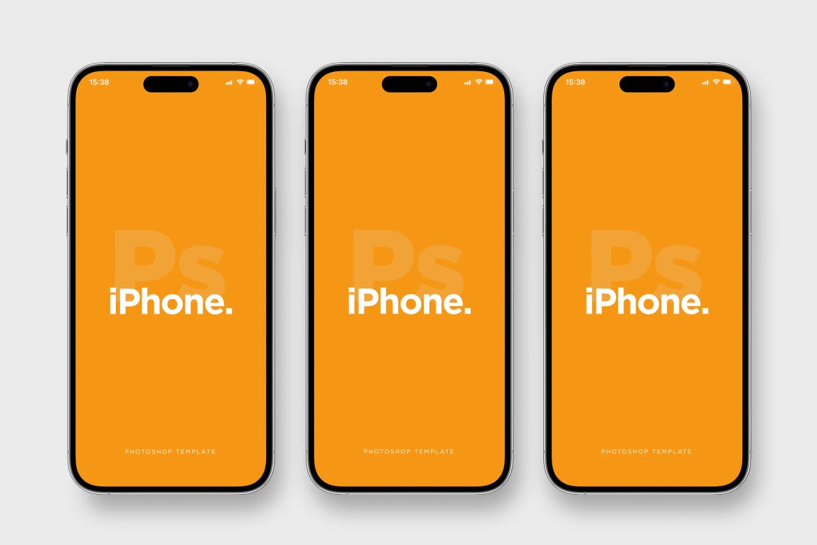 iPhone 14 Pro前视图手机样机包 Phone 14 Front View Mockup Pack 样机素材 第4张