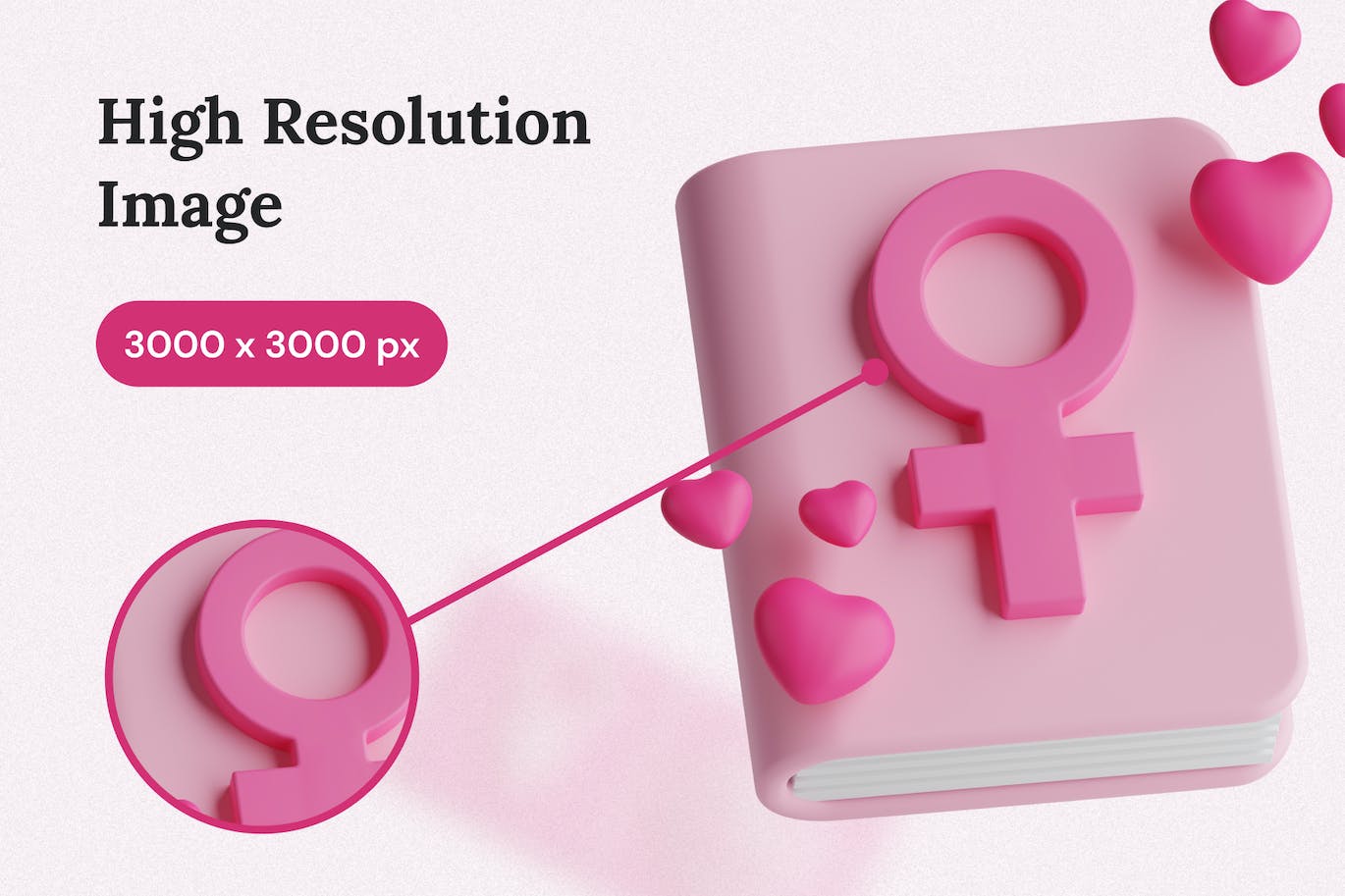 妇女节粉色3D图标集 Women’s Day 3D Icon Set 图标素材 第8张