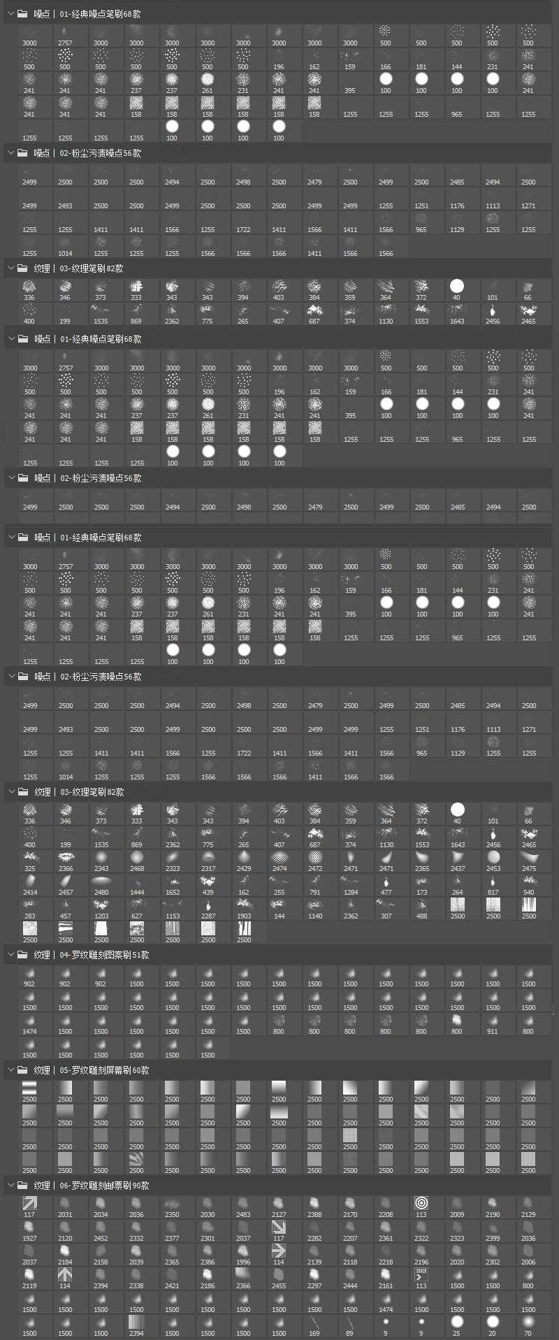 400+噪点纹理效果PS笔刷 笔刷资源 第2张