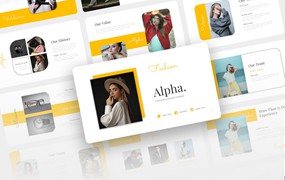 时尚模特摄影Keynote幻灯片创意模板 Alpha – Fashion Keynote Template