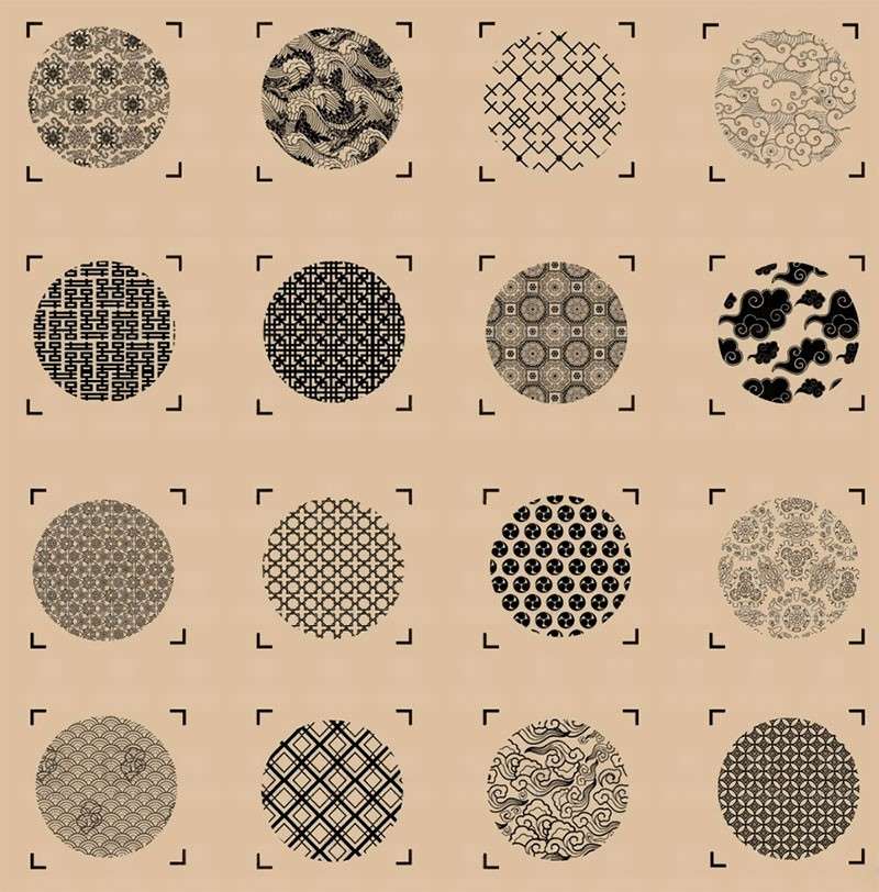 38种古风背景图案PS和Procereate笔刷套装 笔刷资源 第2张