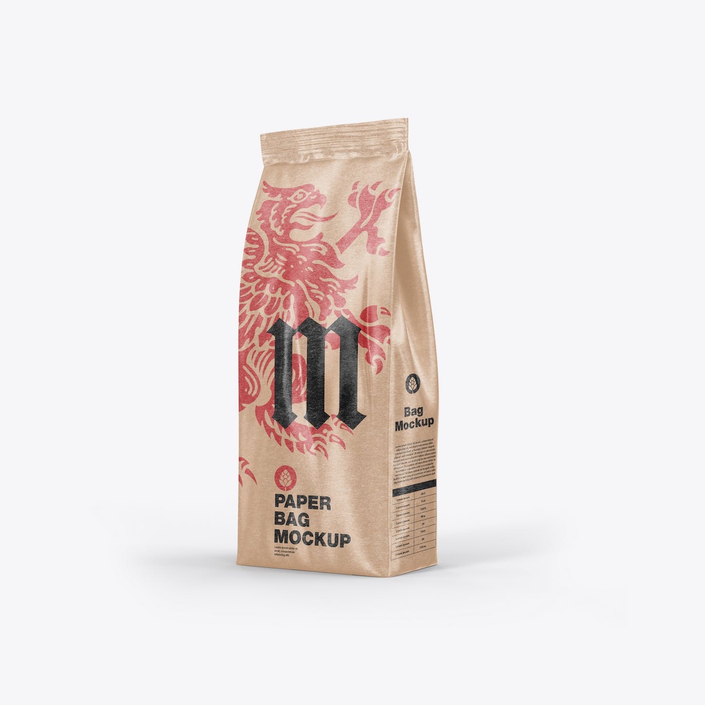 牛皮纸食品袋包装设计样机图 Pack Kraft Food Bag Mockup 样机素材 第3张