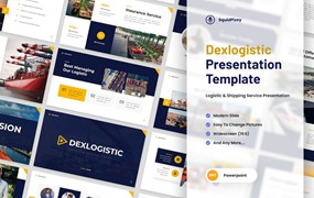 物流和航运服务PPT幻灯片模板素材 Dexlogistic – Logistic & Shipping Powerpoint