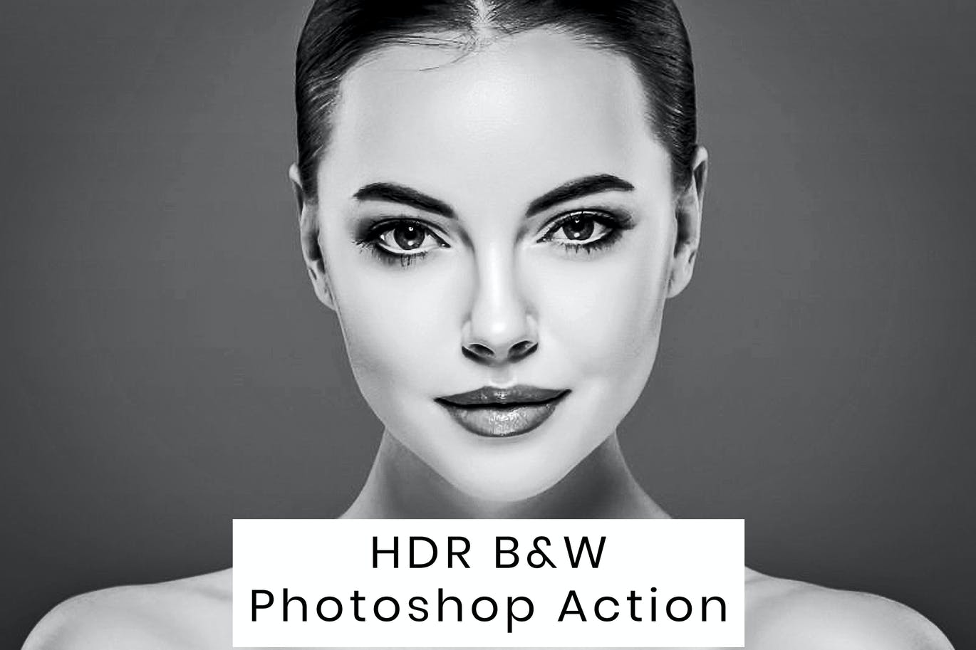 HDR黑白效果照片处理PS动作 HDR B&W Photoshop Action 插件预设 第1张