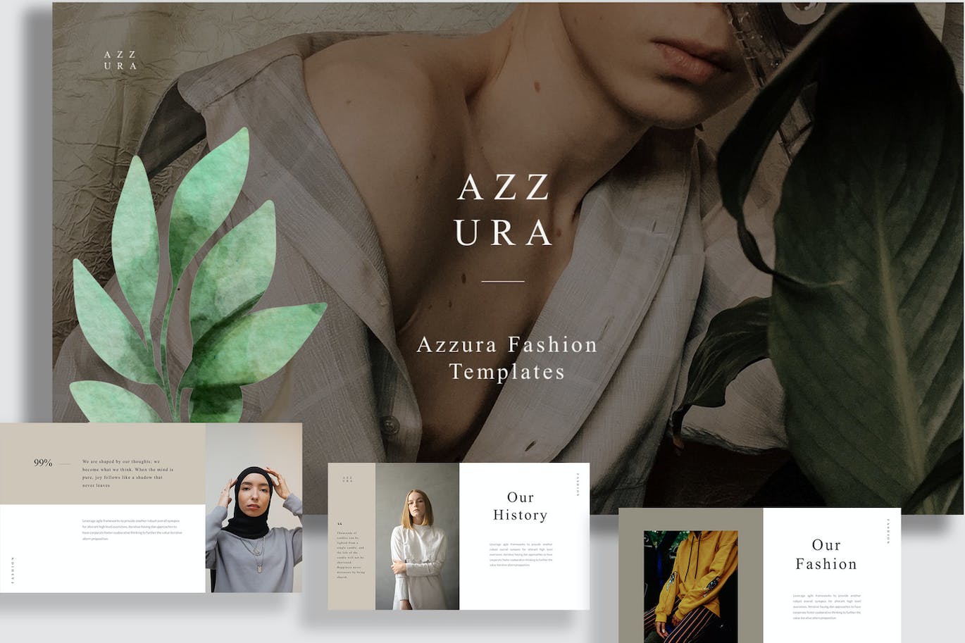 Lookbook时装图册谷歌幻灯片创意模板 Azzura Lookbook Google Slides 幻灯图表 第3张