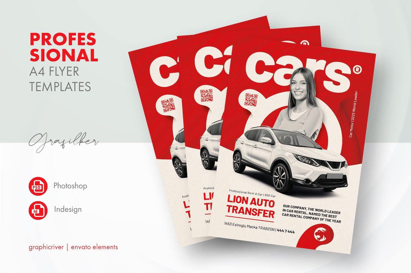 租车传单模板下载 Rent A Car Flyer Templates 设计素材 第1张