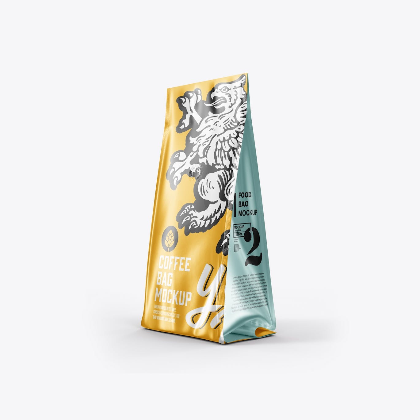 金属纸咖啡袋包装展示样机图 Set Metallic Paper Coffee Bag Mockup 样机素材 第3张