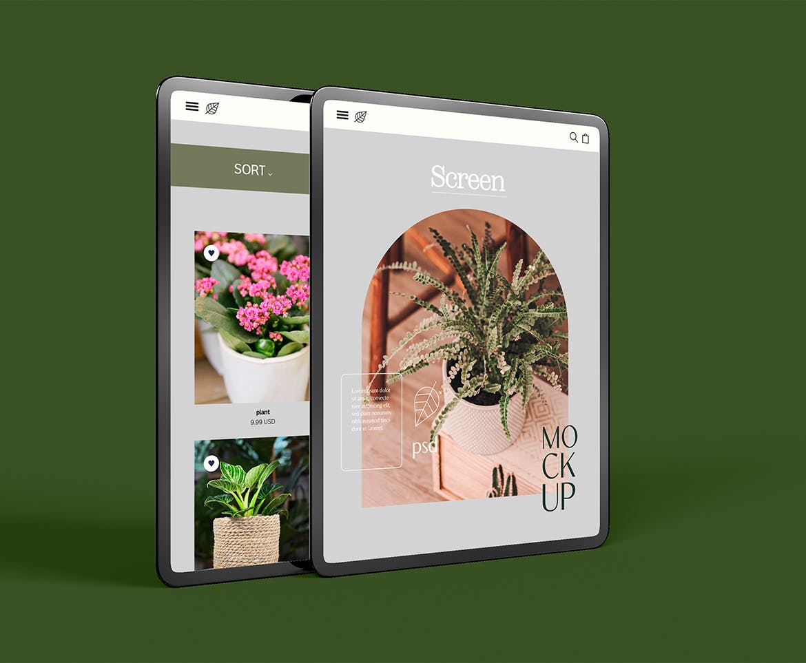 App UI设计展示平板电脑样机psd模板v2 Tablet for Application UI Designs Mockup 样机素材 第3张