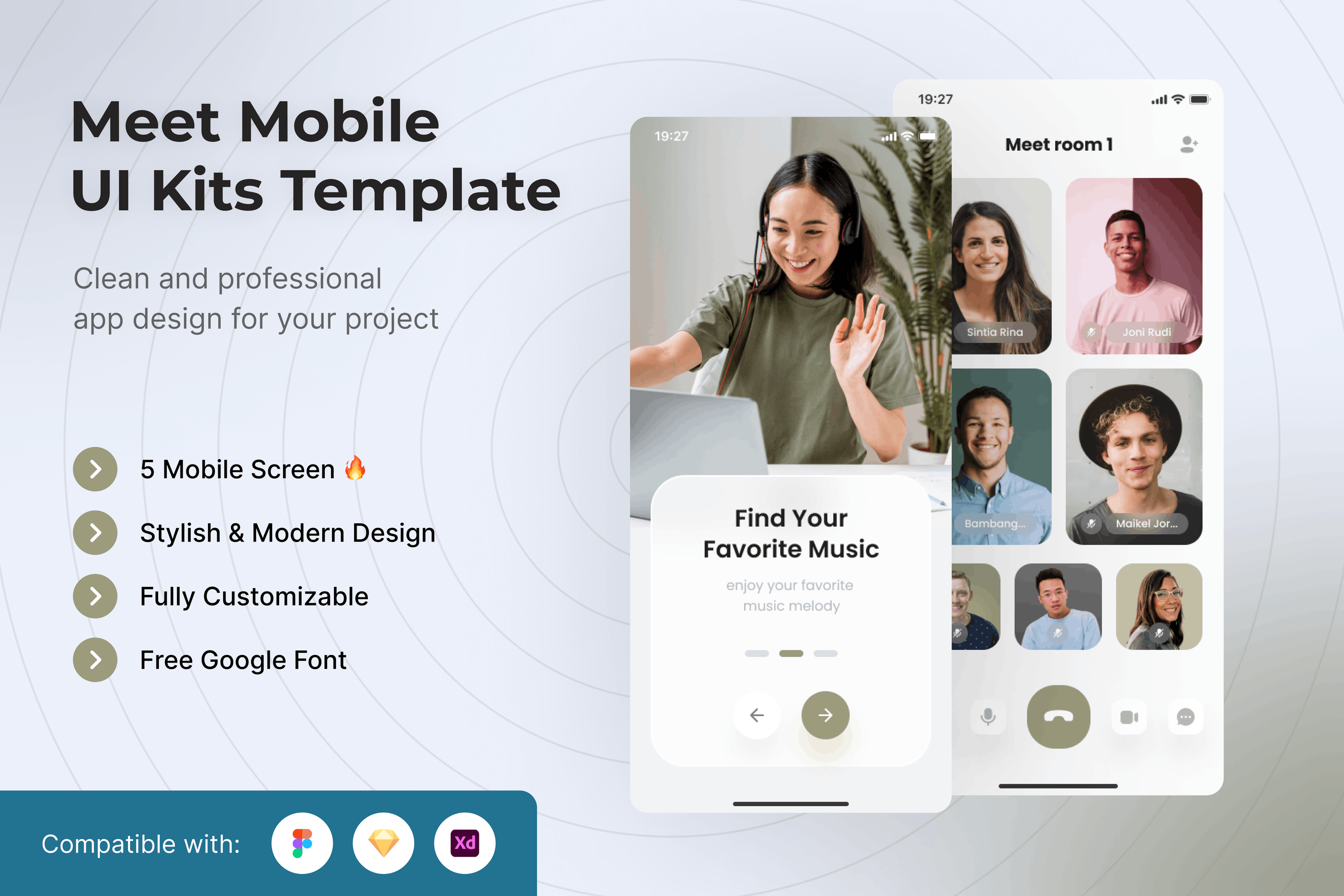 社交约会App移动应用UI套件模板 Meet Mobile App UI Kits Template APP UI 第1张