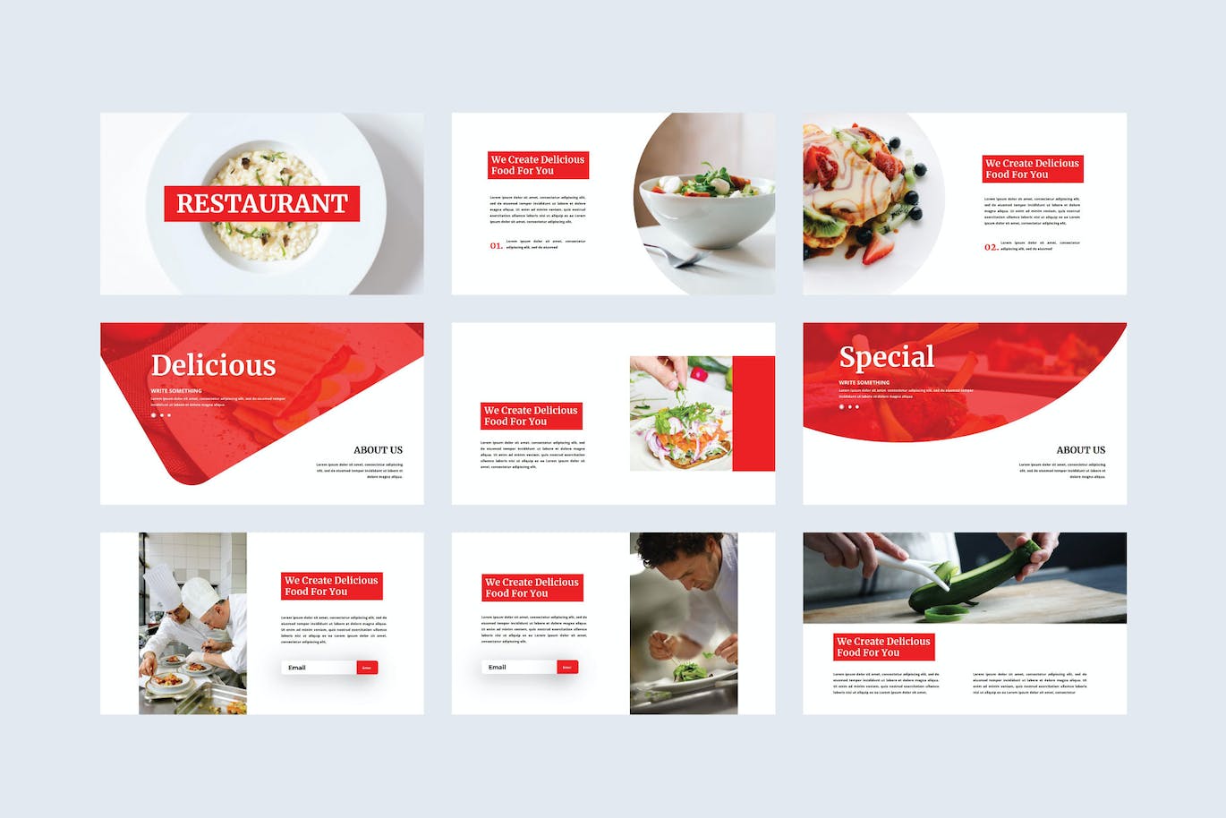 餐馆餐厅推广PPT幻灯片模板 Restaurant – PowerPoint Template 幻灯图表 第5张