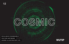 抽象绿色宇宙矢量背景 Vector Cosmic 12