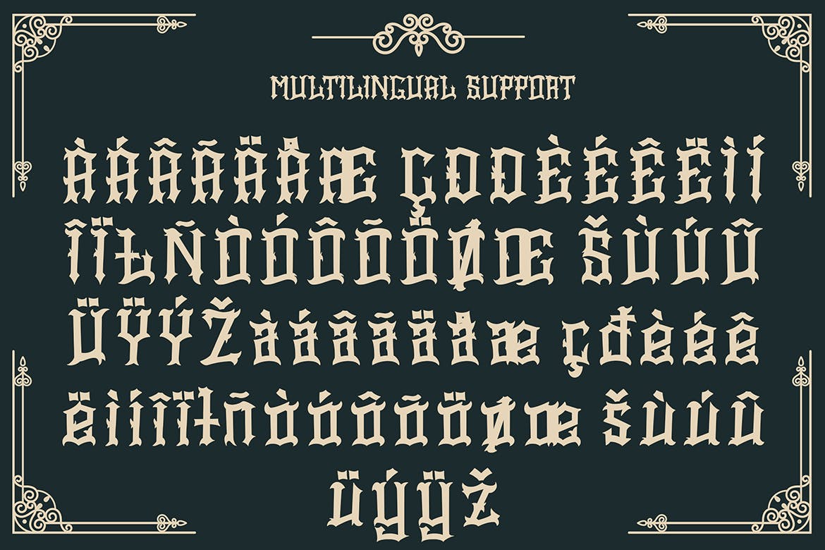 欧美复古哥特手写字体设计 Stopher – Blackletter Font 设计素材 第11张