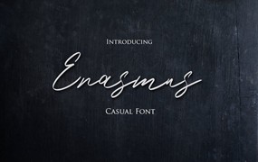 优雅流畅线条英文手写字体 Erasmus – Casual Hand Lettering Font