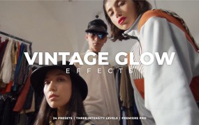 PR预设：复古发光唯美梦幻雾霾柔光风格化镜头白柔滤镜效果 Vintage Glow Effects