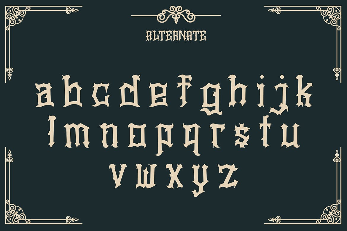 欧美复古哥特手写字体设计 Stopher – Blackletter Font 设计素材 第9张