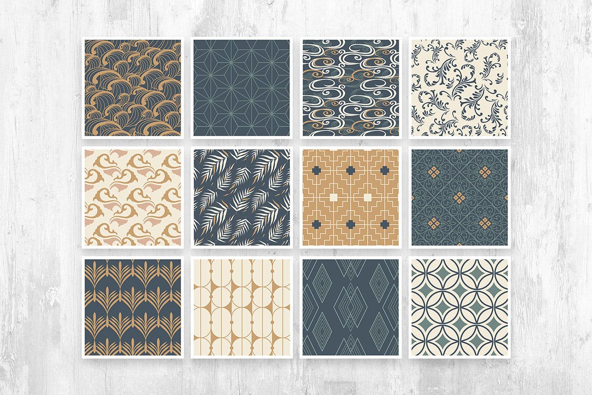 亚洲风格无缝装饰艺术图案v2 Asian Deco Vol.2 : Seamless Art Deco Pattern 图片素材 第11张