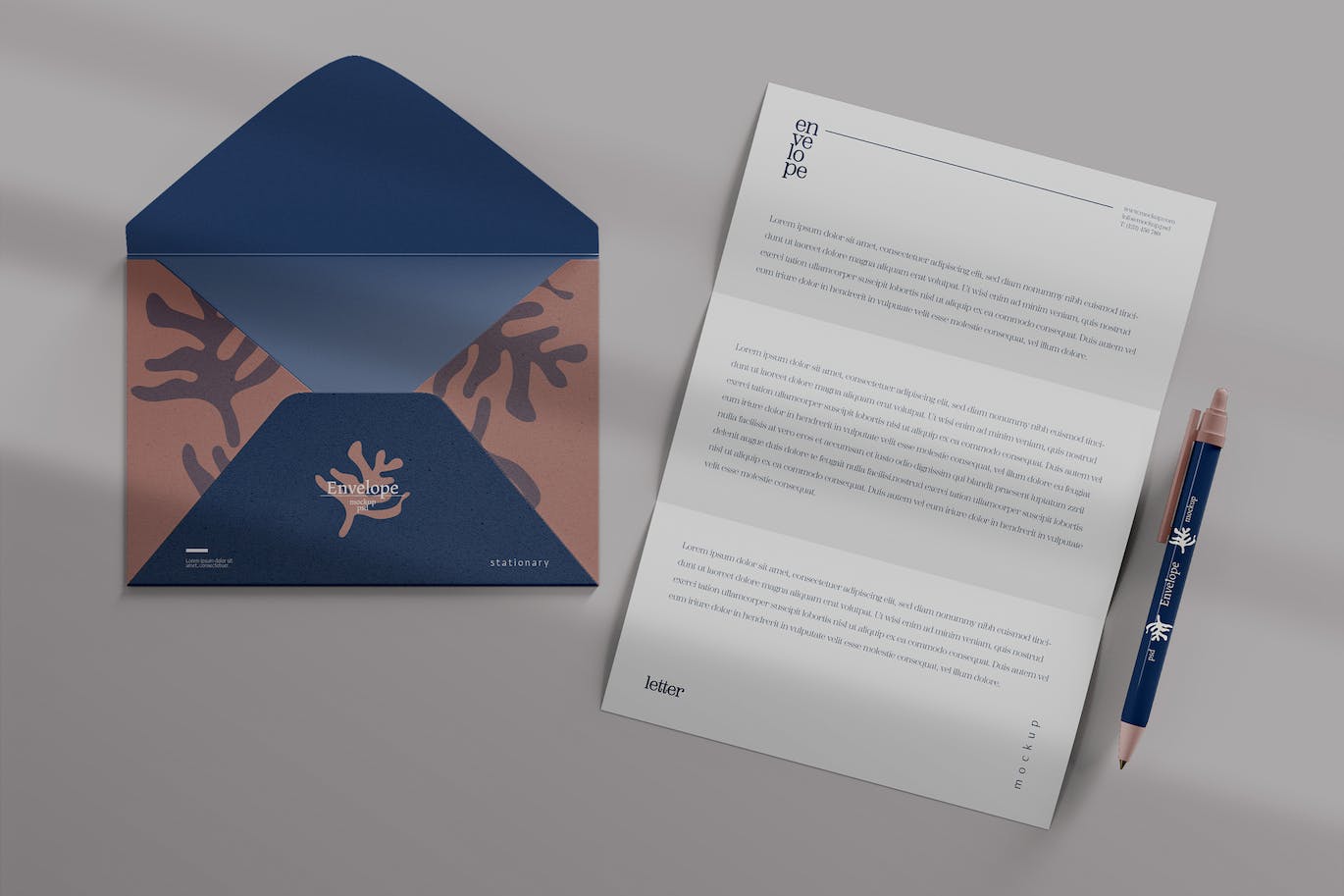 信封和信函设计展示样机图psd模板 Envelope and Letter Mockup 样机素材 第1张