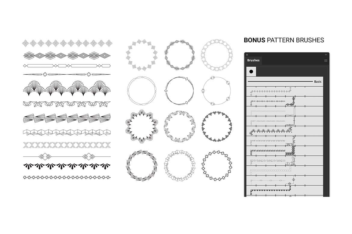 亚洲装饰：无缝装饰艺术图案系列 Asian Deco: Seamless Art Deco Patterns Collection 图片素材 第4张