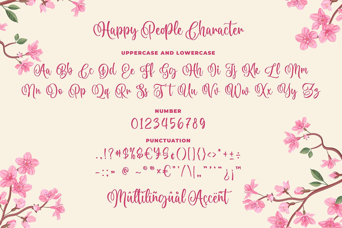 有趣现代书法风格英文字体合集 Happy People Beauty Script Font 设计素材 第7张