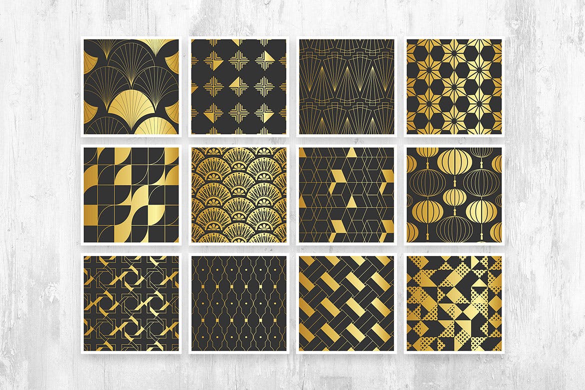 亚洲装饰：无缝装饰艺术图案系列 Asian Deco: Seamless Art Deco Patterns Collection 图片素材 第10张