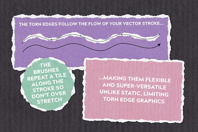 10个撕纸边效果AI笔刷 笔刷资源 第3张