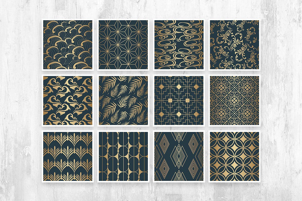 亚洲风格无缝装饰艺术图案v2 Asian Deco Vol.2 : Seamless Art Deco Pattern 图片素材 第10张