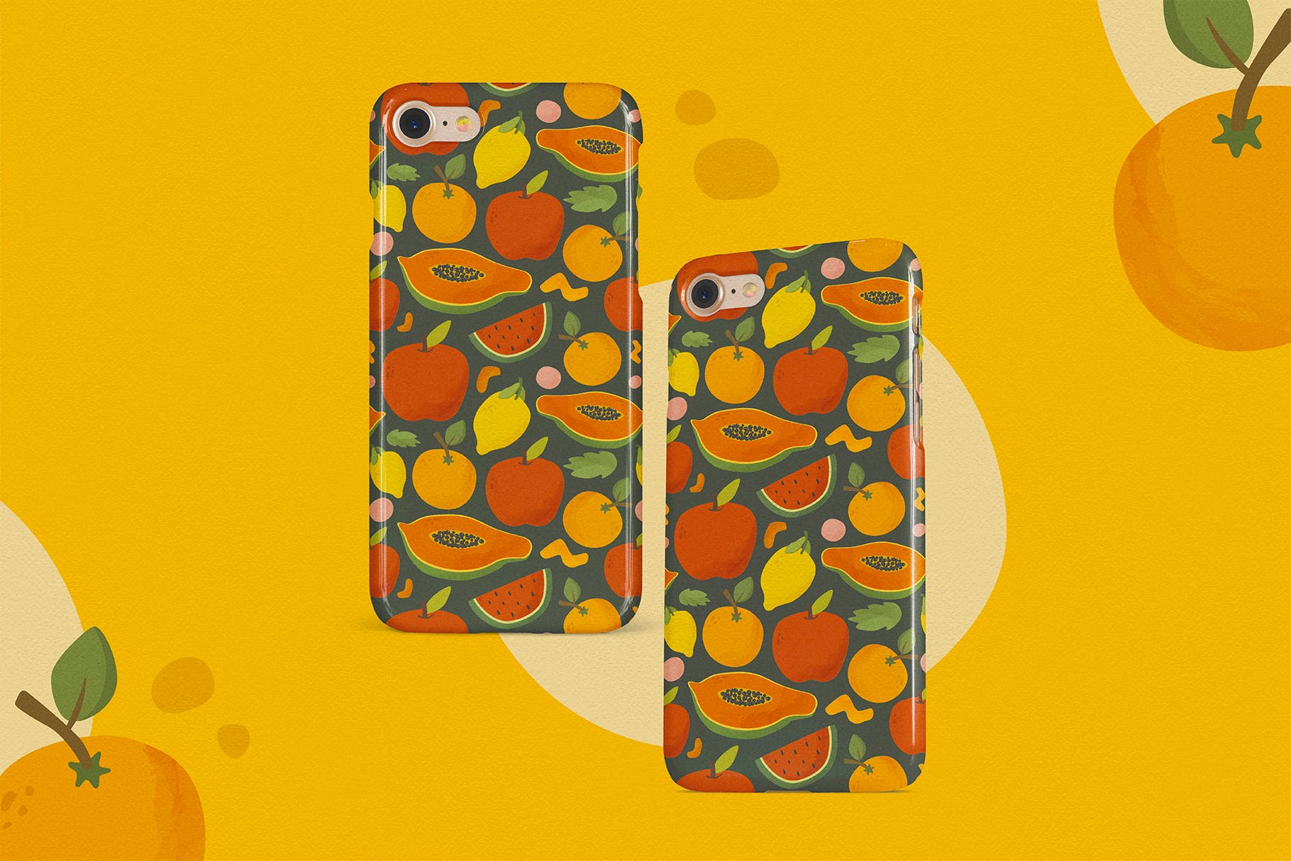 可爱的新鲜水果无缝图案 Cute Fresh Fruits Seamless Patterns 图片素材 第5张