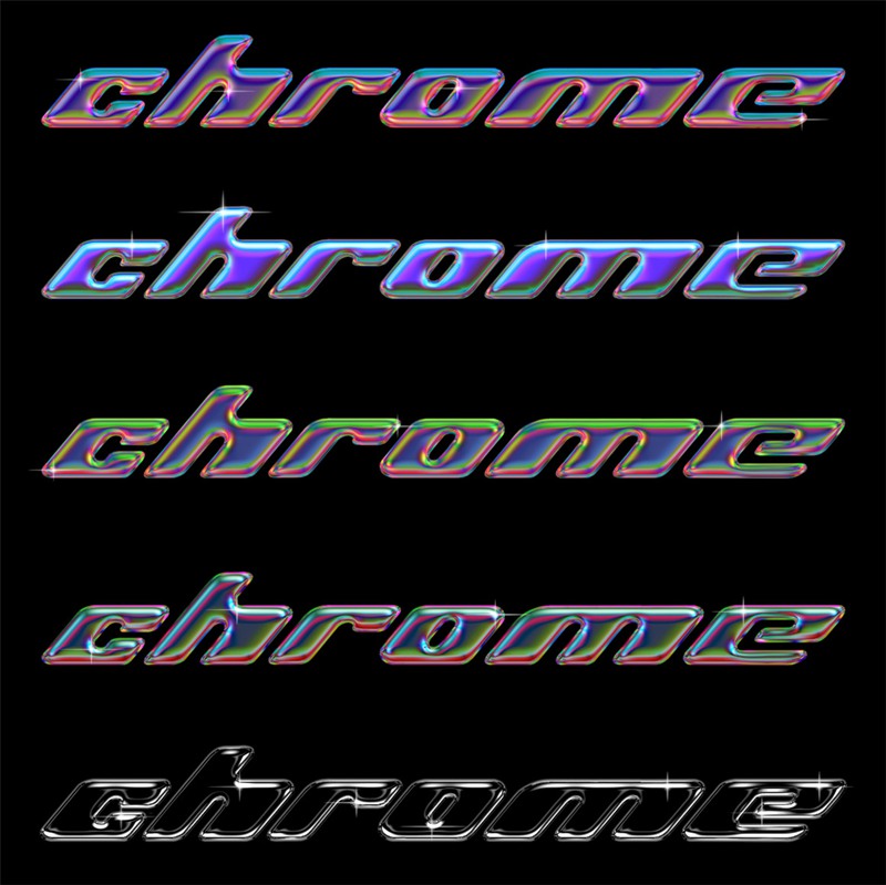 酸性Y2K半调镀铬金属3D立体文字标题logo特效PSD样机 CHROME PACK VOL.1 by Hvnter . 第4张