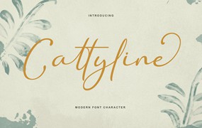 唯美清新贺卡邀请函手写字体素材 Cattyline