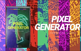 Tropic Colour 复古8bit像素风格做旧半色调数字失真生成器支持AE/PR/FCPX RETRO PIXEL GENERATOR