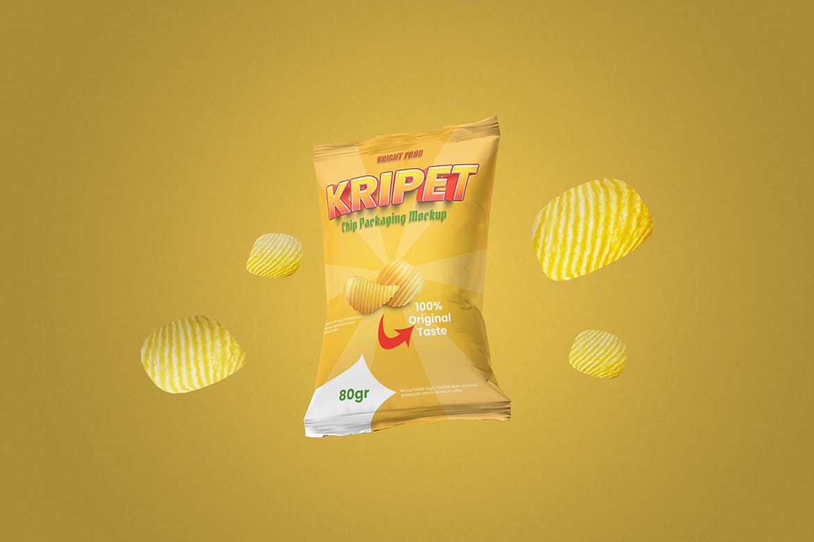 薯片食品包装样机图psd模板 Chips Packaging Mockup 样机素材 第3张