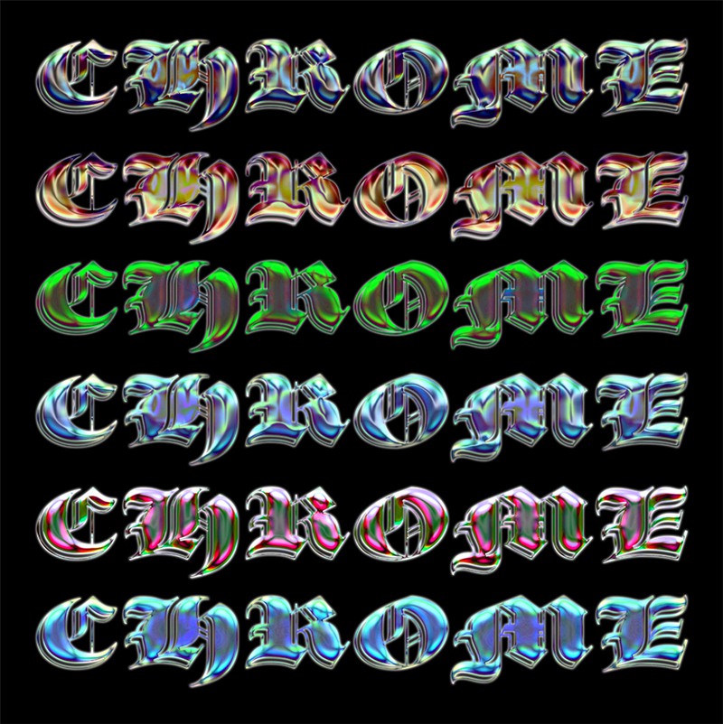 酸性Y2K半调镀铬金属3D立体文字标题logo特效PSD样机 CHROME PACK VOL.1 by Hvnter . 第2张