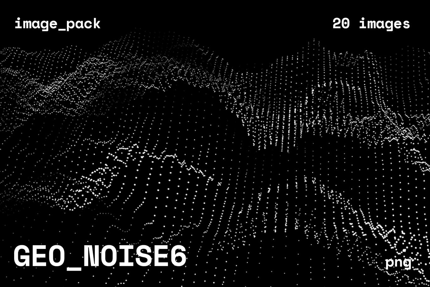 白色粒子抽象黑色背景 GEO_NOISE6 Image Pack 图片素材 第1张