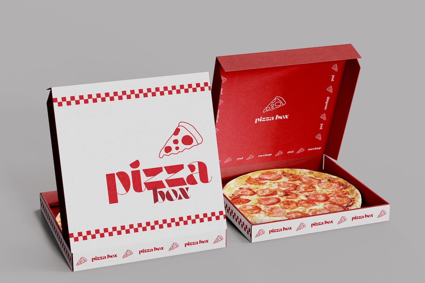 披萨盒外卖包装设计样机图 Pizza Box Mockup 样机素材 第1张