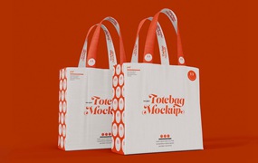 纺布购物袋设计样机图 Tote Bag Mockup