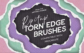 撕纸形状Procreate笔刷素材 RIP IT UP! – TORN EDGE PROCREATE BRUSHES