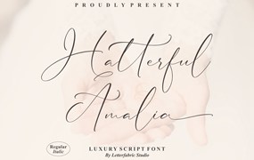 豪华潦草脚本字体 Hatterful Amalia Luxury Script Font