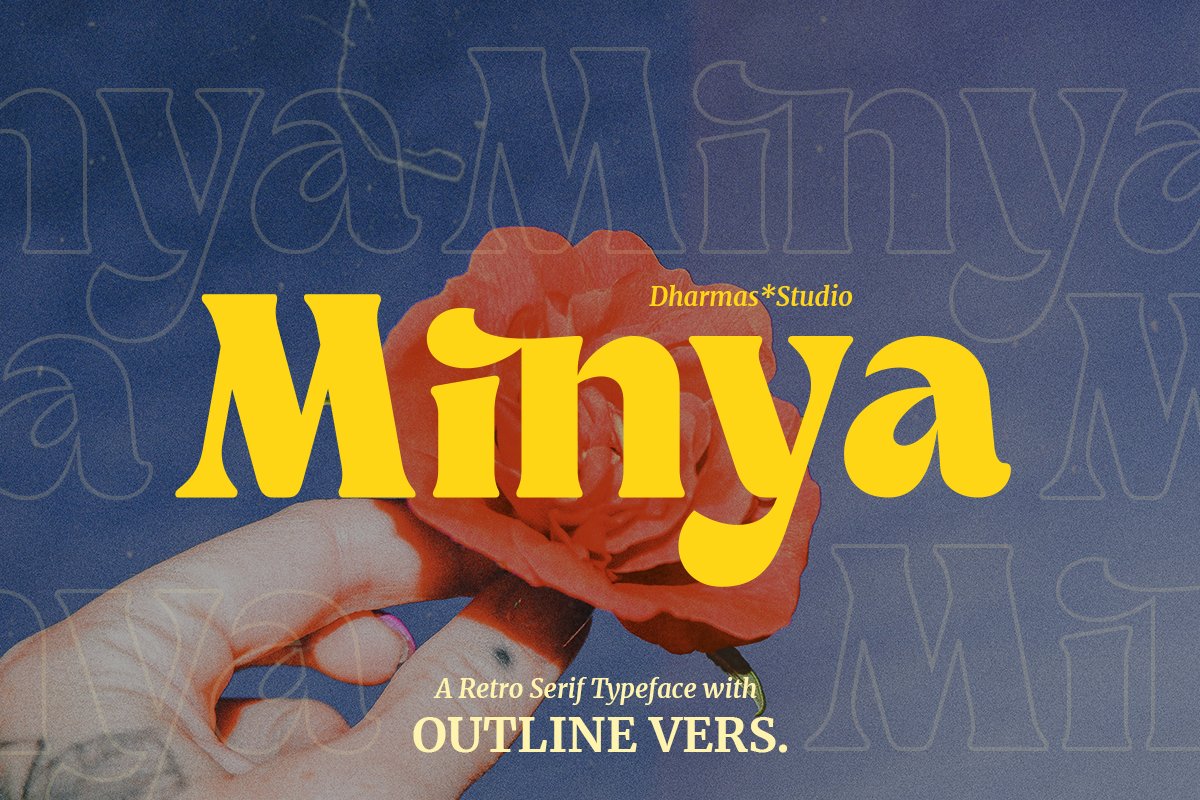 英文字体：优雅复古美学英文杂志海报衬线字体 Minya - Retro Font . 第1张