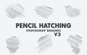 20个铅笔阴影绘画笔刷 20 Pencil Hatching Brushes V3