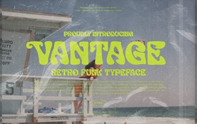 英文字体：现代品牌包装徽标logo设计装饰性英文字体 Vantage Retro Business Font