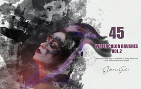 45个水墨水彩ps笔刷v2 45 Watercolor Brushes – Vol. 2