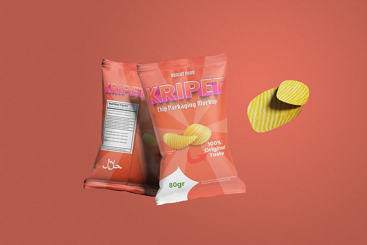 薯片食品包装样机图psd模板 Chips Packaging Mockup 样机素材 第4张