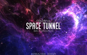 多彩的太空时空隧道背景 Colorful Space Tunnel Backgrounds