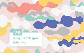 不规则形状矢量AI笔刷集 Irregular Shapes Brushes Set