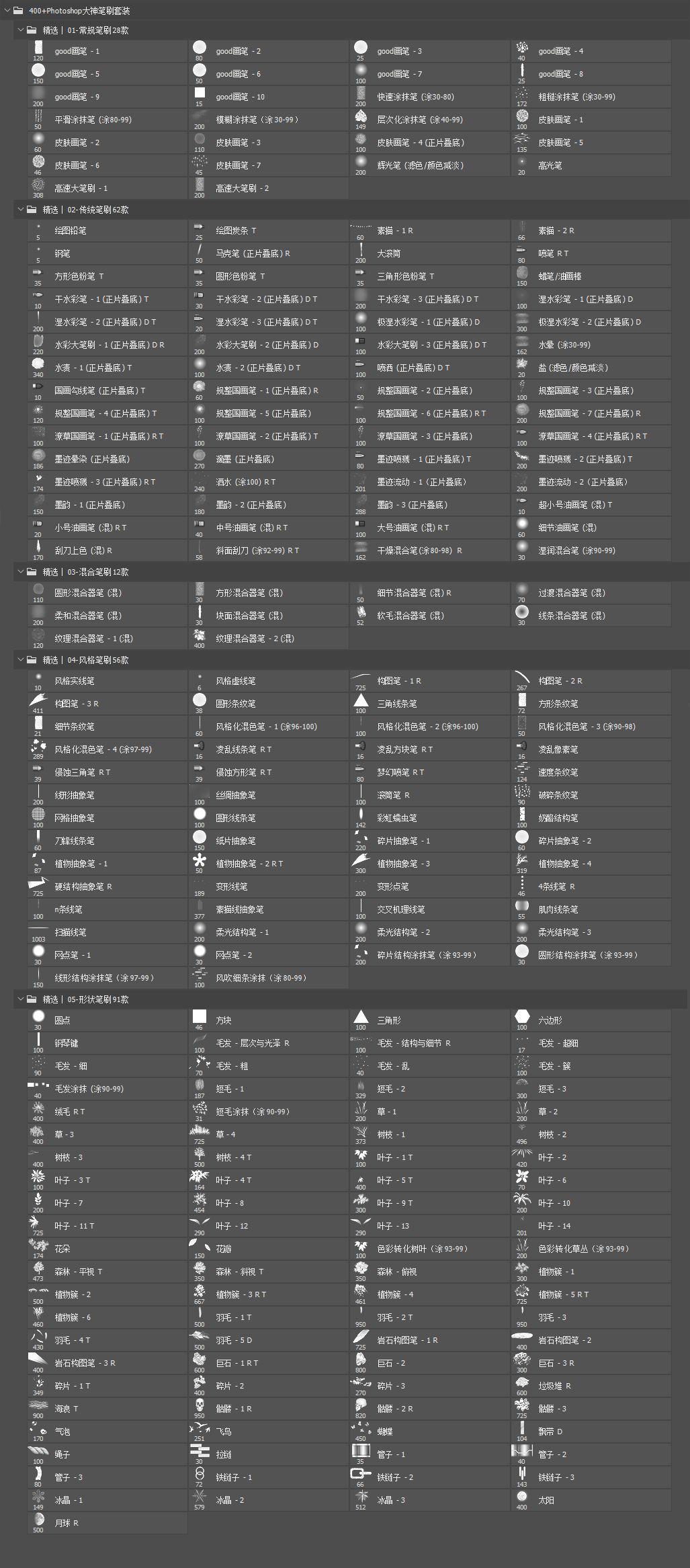 400+大神级Photoshop笔刷套装 笔刷资源 第2张