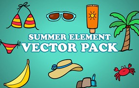 夏季元素矢量插画包 Summer Element Illustration Vector Pack