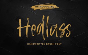 手写马克笔风格英文笔刷字体 Hedlass – The Handwritten Brush Font
