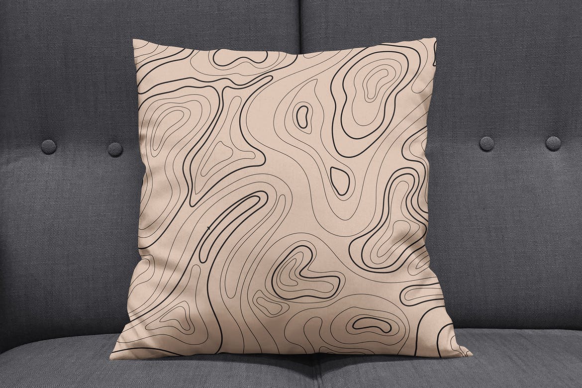 地貌地形无缝装饰图案 Seamless Pattern Topographic Map 图片素材 第5张