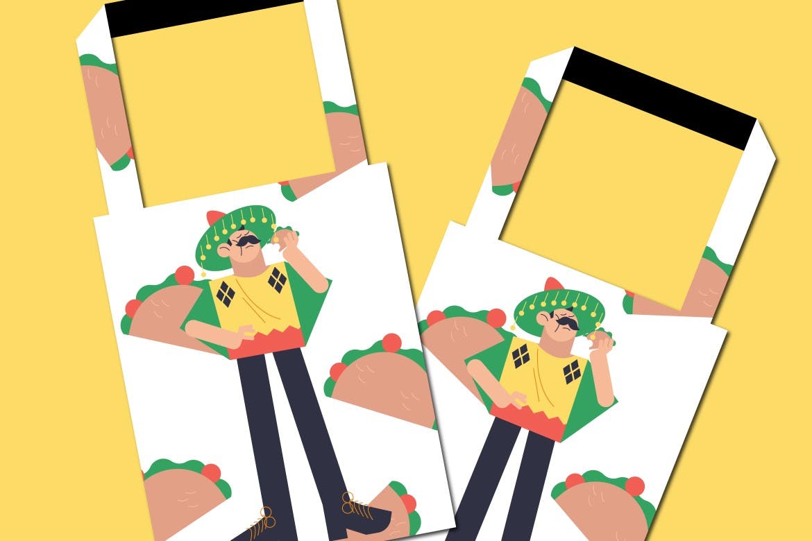 平面设计五月五日节人物矢量插画集 Pink Flat Design Cinco De Mayo Illustration Set 设计素材 第4张